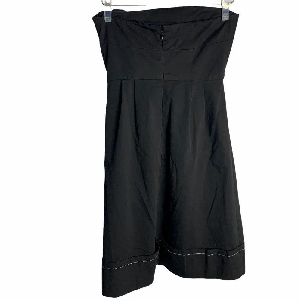 Vintage Tracy Reese Strapless Dress 2 Black A Line